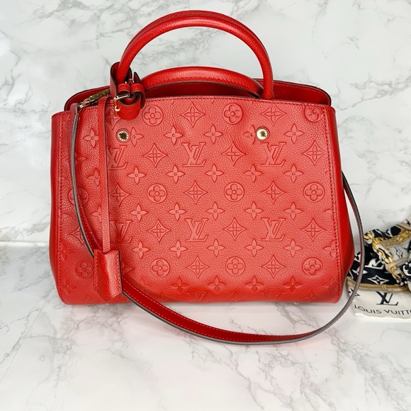 Louis Vuitton Montaigne MM Empreinte Cerise Bag, Wallet & Scarf BUNDLE โฅ๏ธ - Picture 3 of 16